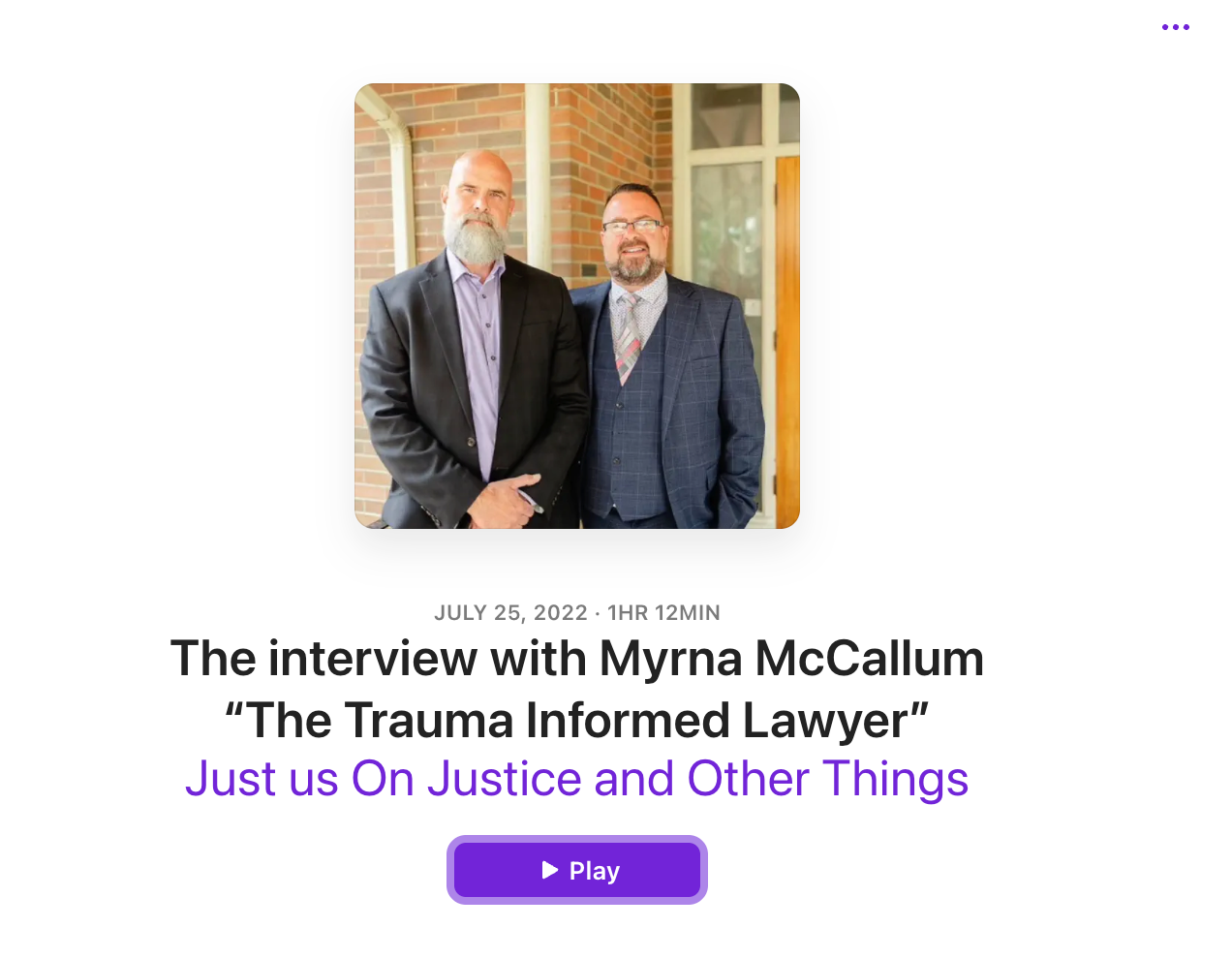 The interview with Myrna McCallum